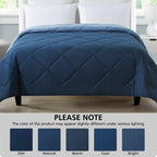 Velmora™ Reversible Microfiber Comforter, Navy, Full/Queen