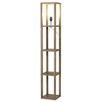 Velmora™ 62.25" Modern Pull Chain Weathered Floor Lamp with Natural Square Shade