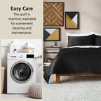 Velmora™ Velvet Stripe Quilt, King, Black