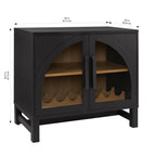 Velmora™ Juliet Arch Door Kitchen Console, Black Finish