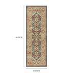 Velmora™ (2 pack) Persian Border Medallion Loop Print Rust Brown Indoor Runner Rug, 1'8"x5'