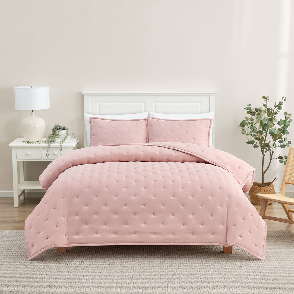 Velmora™ Full/Queen Comforter Set, All-Season, 3-Piece, Pink