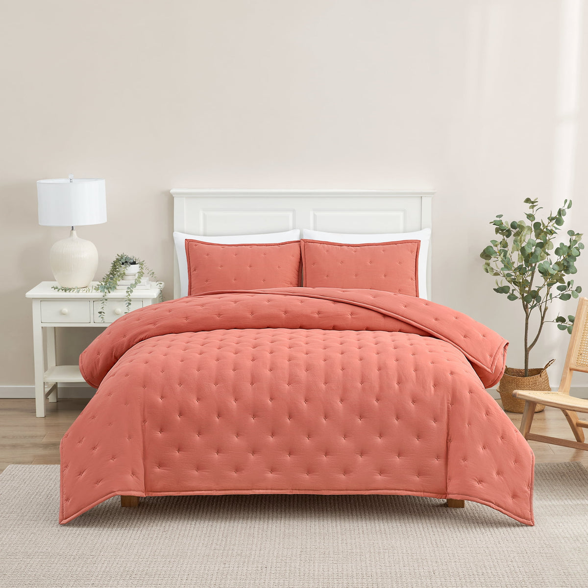 Velmora™ Full/Queen Comforter Set, All-Season, 3-Piece, Pink