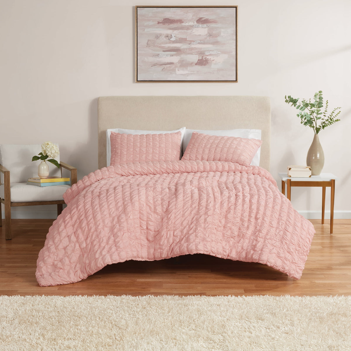 Velmora™ Full/Queen Comforter Set, All-Season, 3-Piece, Pink