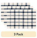 Velmora™ (3 pack) Blue Plaid Outdoor Layering Rug, 24 in x 36 in