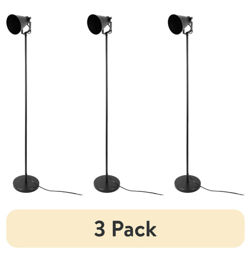 Velmora™ (3 pack) 64-Inch Modern Floor Lamp with Adjustable Shade and Black Finish for Living Room and Bedroom Lighting, 1-Pack