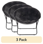 Velmora™ (3 pack) Saucer Chair for Kids and Teens, Black