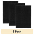 Velmora™ (3 pack) Traditional Solid Black Shag Indoor Area Rug, 5' x 7'
