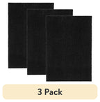 Velmora™ (3 pack) Traditional Solid Black Shag Indoor Area Rug, 5' x 7'