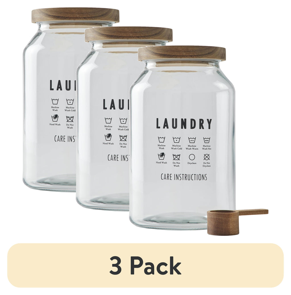 Velmora™ (3 pack) Large Glass Laundry Detergent Container with Scoop, Adult