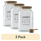 Velmora™ (3 pack) Large Glass Laundry Detergent Container with Scoop, Adult