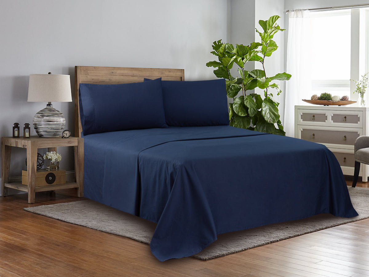 Velmora™ 300 Thread Count Easy Care Sheet Set, Full, Blue Cove