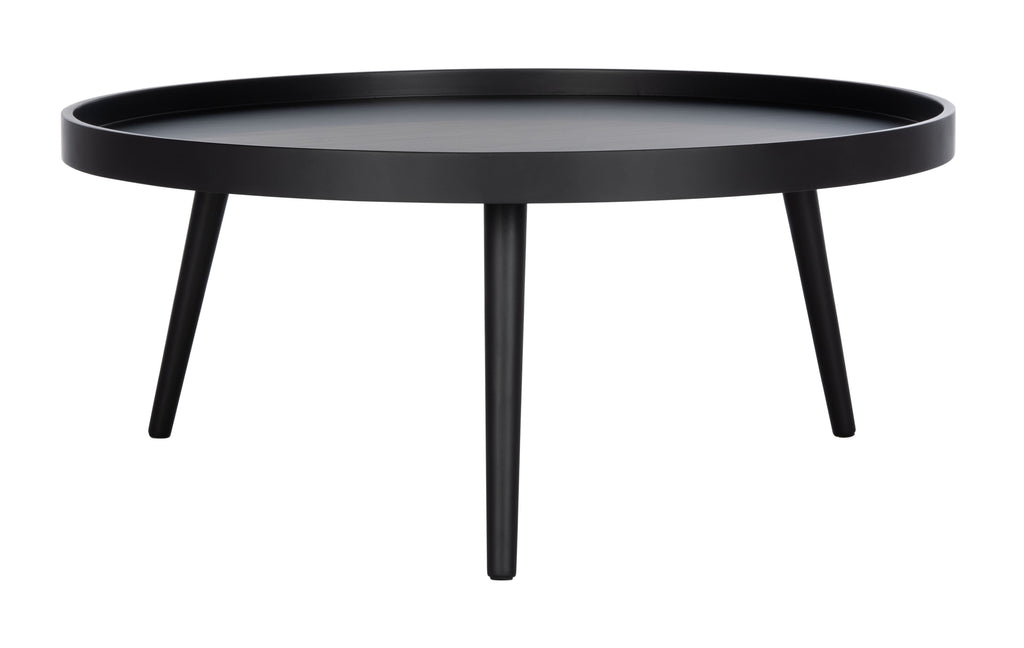 Velmora™ Fritz Modern Round Tray Top Coffee Table, Black