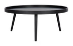 Velmora™ Fritz Modern Round Tray Top Coffee Table, Black