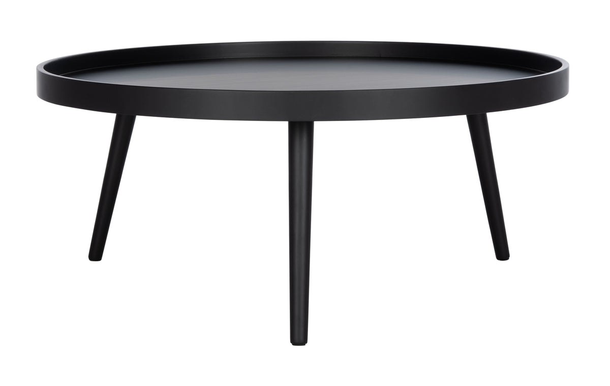 Velmora™ Fritz Modern Round Tray Top Coffee Table, Black