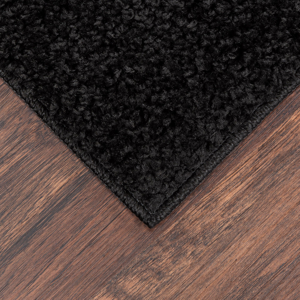 Velmora™ (2 pack) Traditional Solid Black Shag Indoor Area Rug, 3' x 4'8"