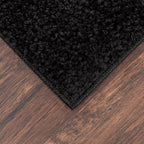 Velmora™ (2 pack) Traditional Solid Black Shag Indoor Area Rug, 3' x 4'8"