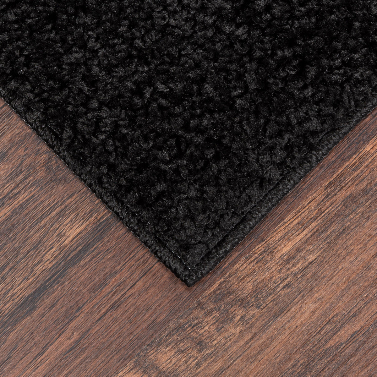 Velmora™ (2 pack) Traditional Solid Black Shag Indoor Area Rug, 3' x 4'8"