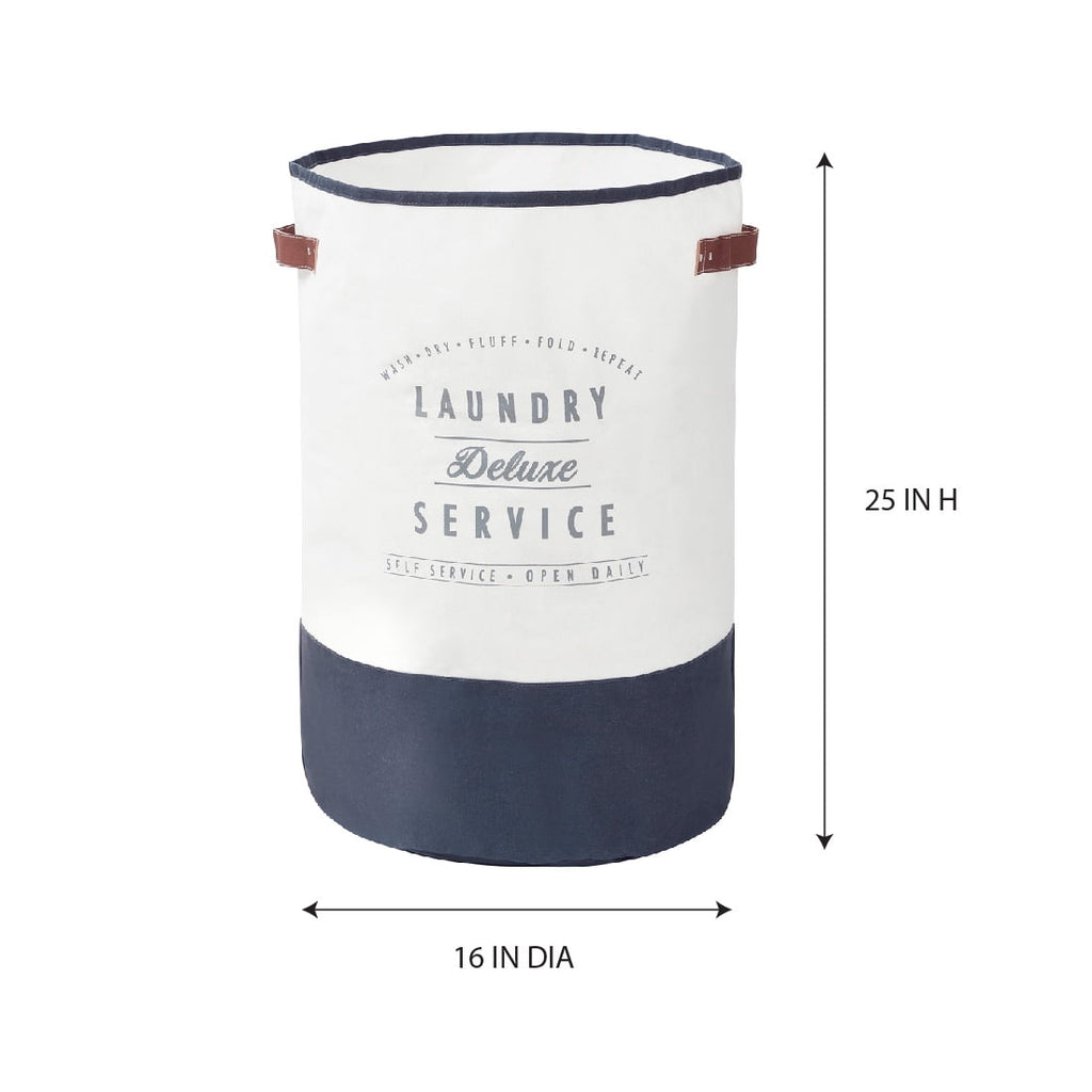 Velmora™ (2 pack) Ivory/Grey Canvas Laundry Hamper, 16 in x 25 in