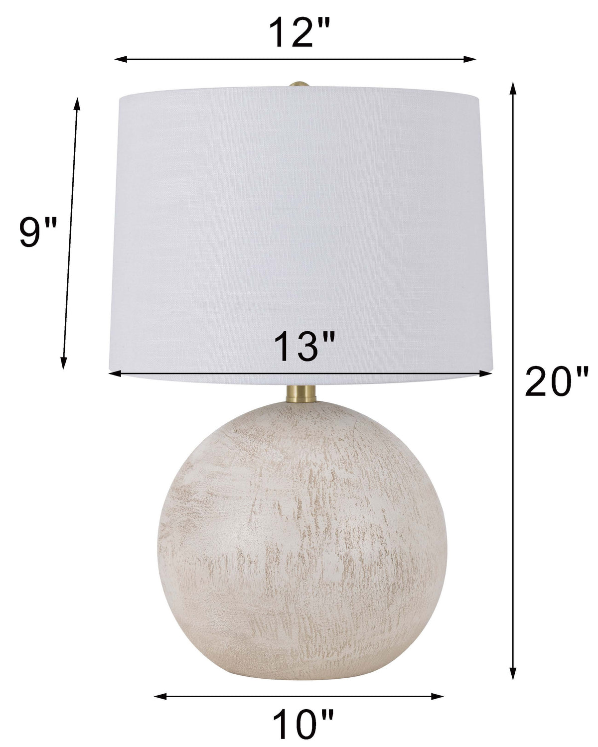 Velmora™ 20 in White Ball Table Lamp with White Shade