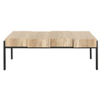 Velmora™ Alexander Rectangular Contemporary Rustic Coffee Table, Canyon Grey/Black