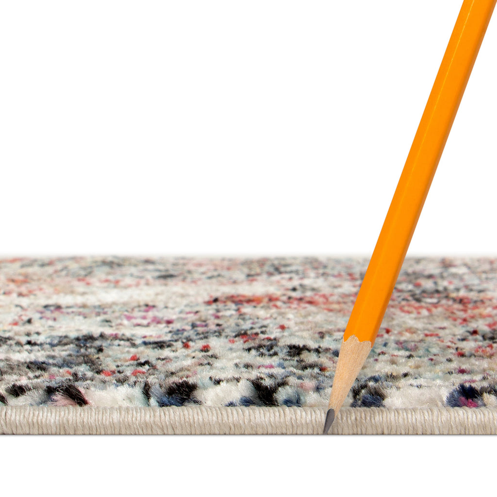 Velmora™ Modern Morgana Multi-Color 5 ft x 7 ft Olefin Area Rug with Frieze Accents