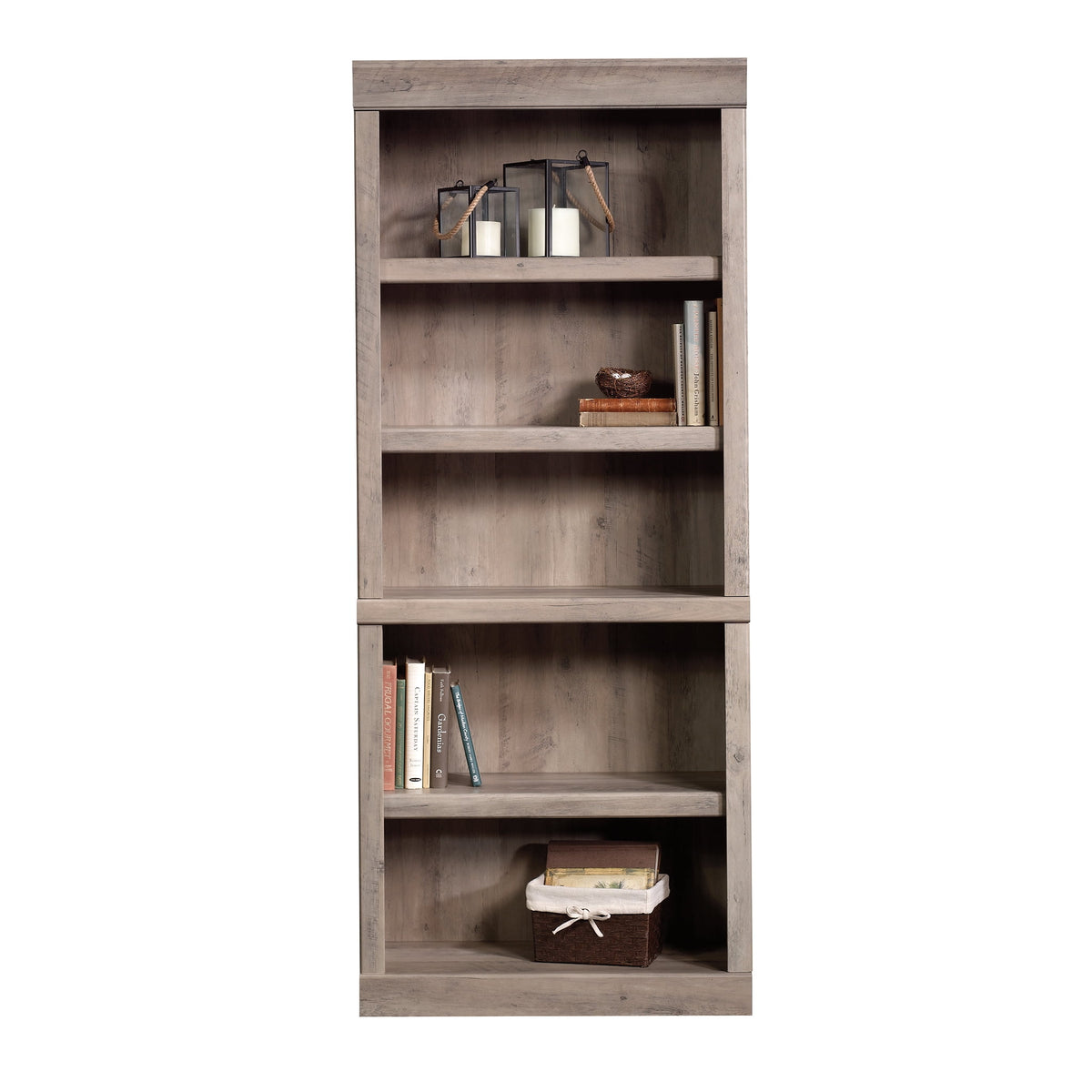 Velmora™ Glendale 5 Shelf Bookcase, Rustic Gray Finish