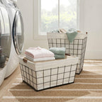 Velmora™ 75L Rectangular Steel Wire Laundry Hamper with Removable Liner, Natural, Adult