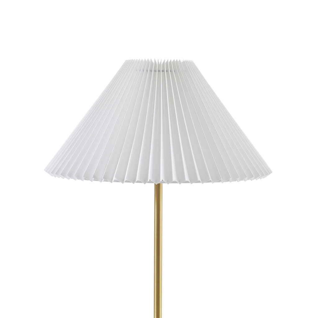 Velmora™ 21" Gold Brass Pleated Shade Table Lamp