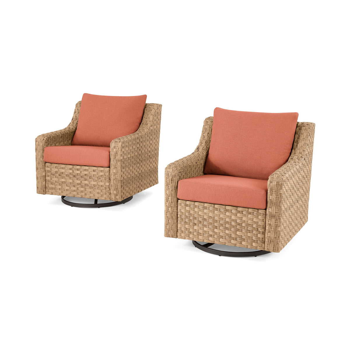 Velmora™ River Oaks Outdoor Swivel Gliders with Patio Covers, Set of 2, Red