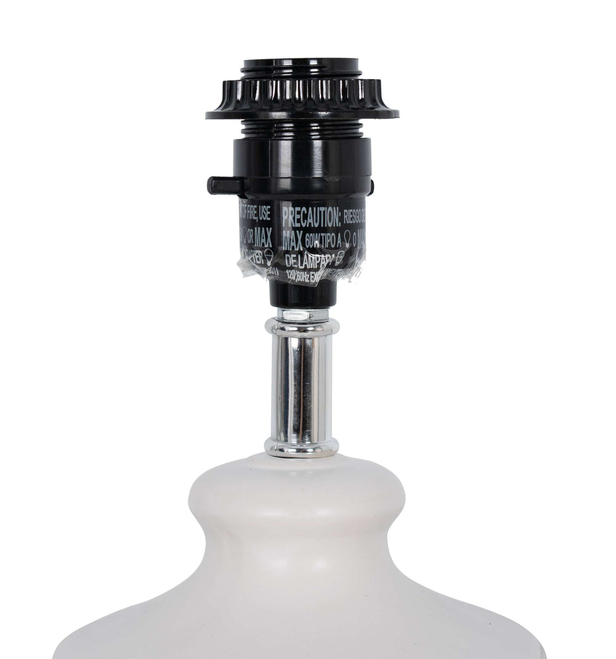 Velmora™ White Ceramic Table Lamp, 15"