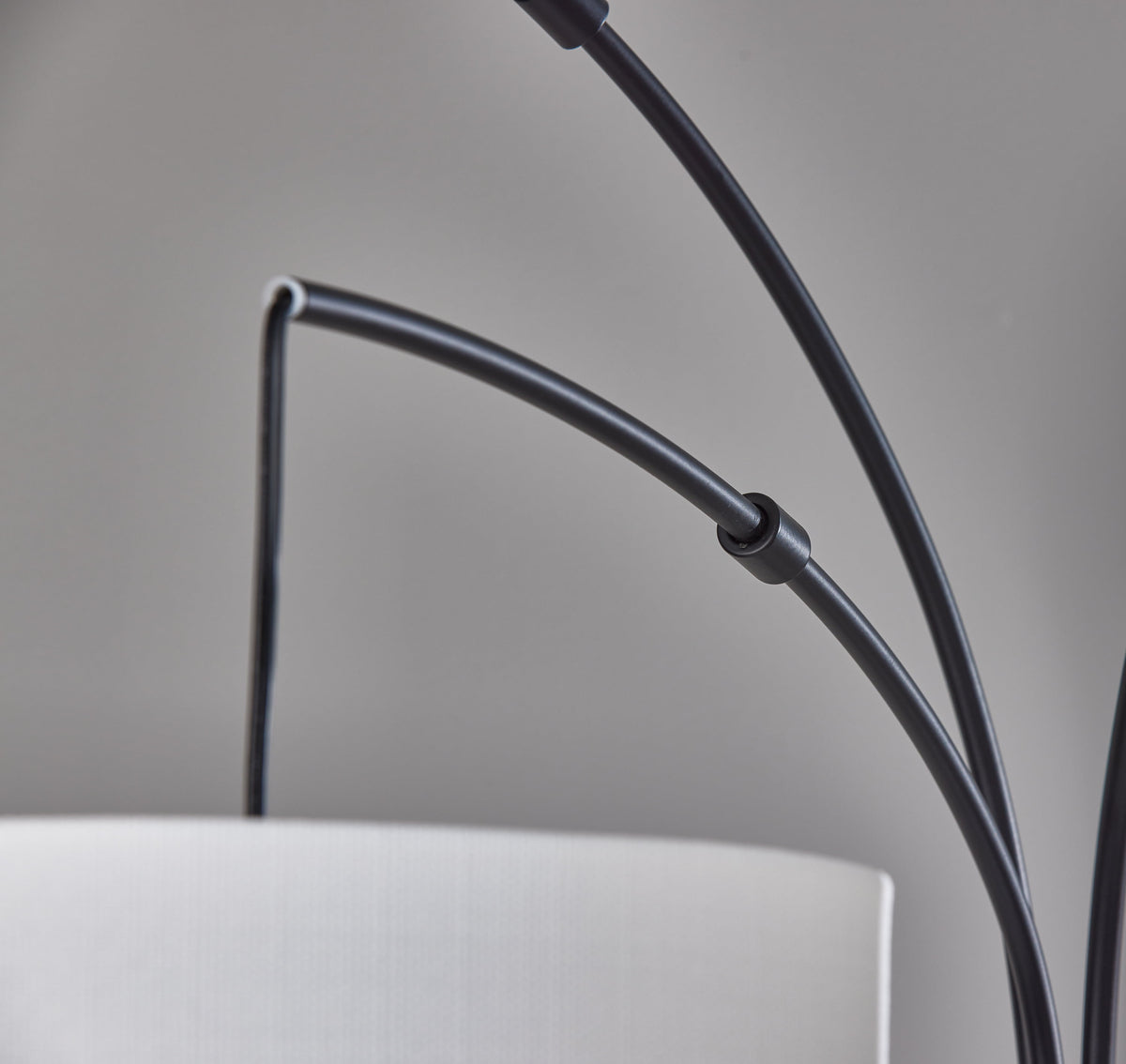 Velmora™ 82 in Matte Black 3-Light Arc Floor Lamp with Adjustable Shades