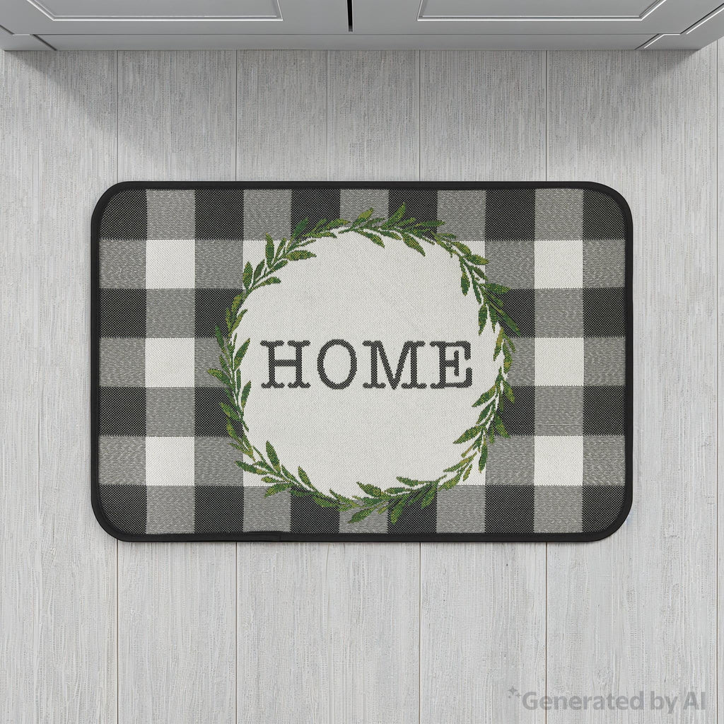 Velmora™ (4 pack) Buffalo Check Home Kitchen Rug - 20" x 30" - 65% Polypropylene/ 35% Polyester - Grey