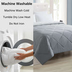 Velmora™ Reversible Microfiber Comforter, Grey, Full/Queen