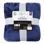 Velmora™ Super Soft Plush Bed Blanket, Dark Blue, King Size, 102 x 90 in