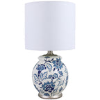 Velmora™ Floral Ceramic Lamp with Shade, 17"
