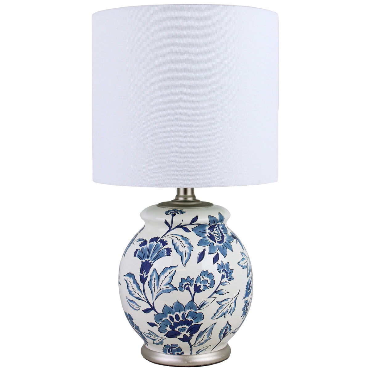 Velmora™ Floral Ceramic Lamp with Shade, 17"