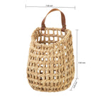 Velmora™ (2 pack) Water Hyacinth Hanging Basket with Faux Leather Strap