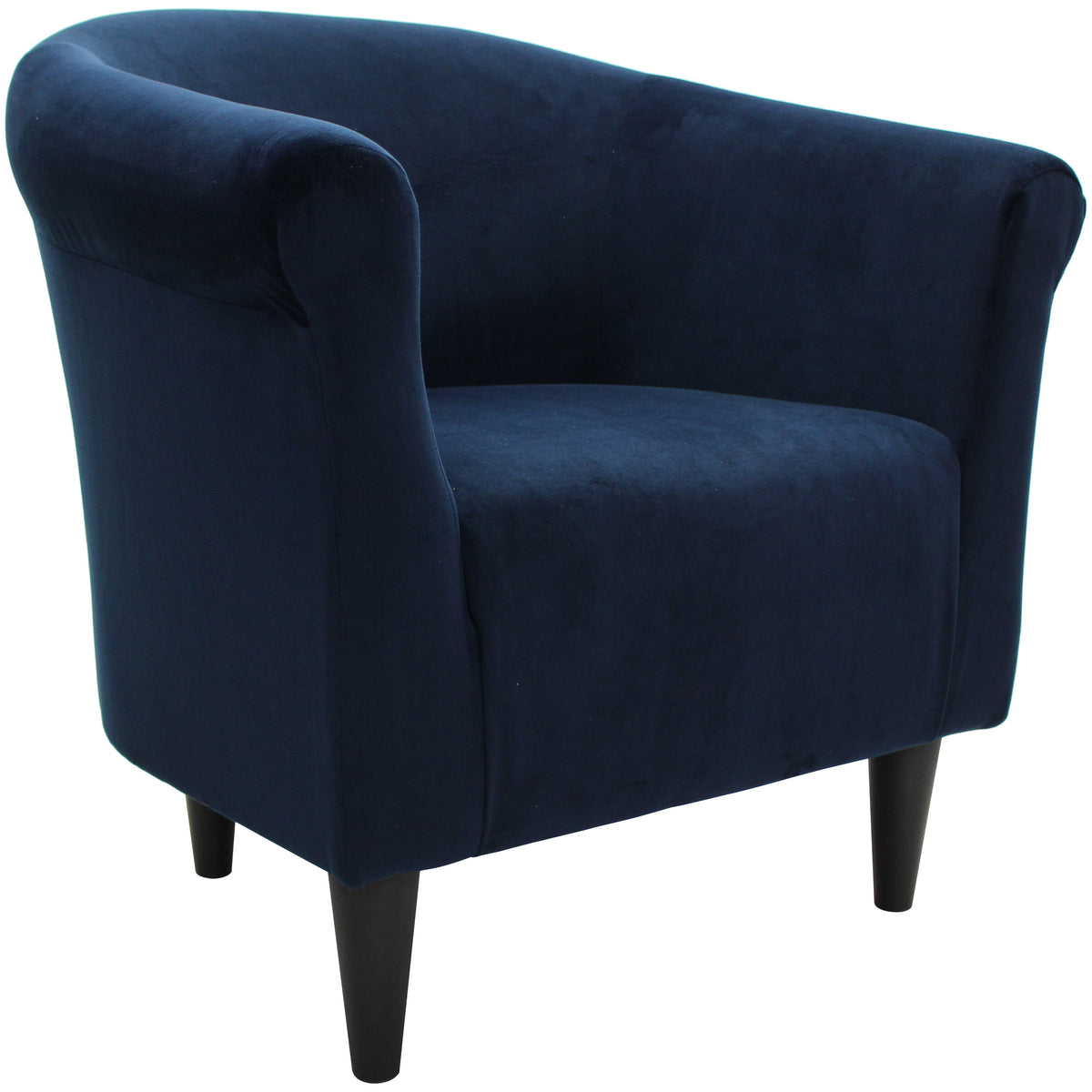 Velmora™ Microfiber Bucket Accent Chair, Navy Blue