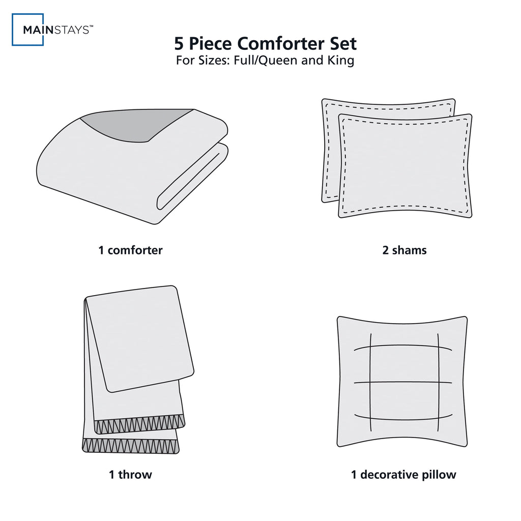 Velmora™ 5-Piece Sage Jacquard Comforter Set, King