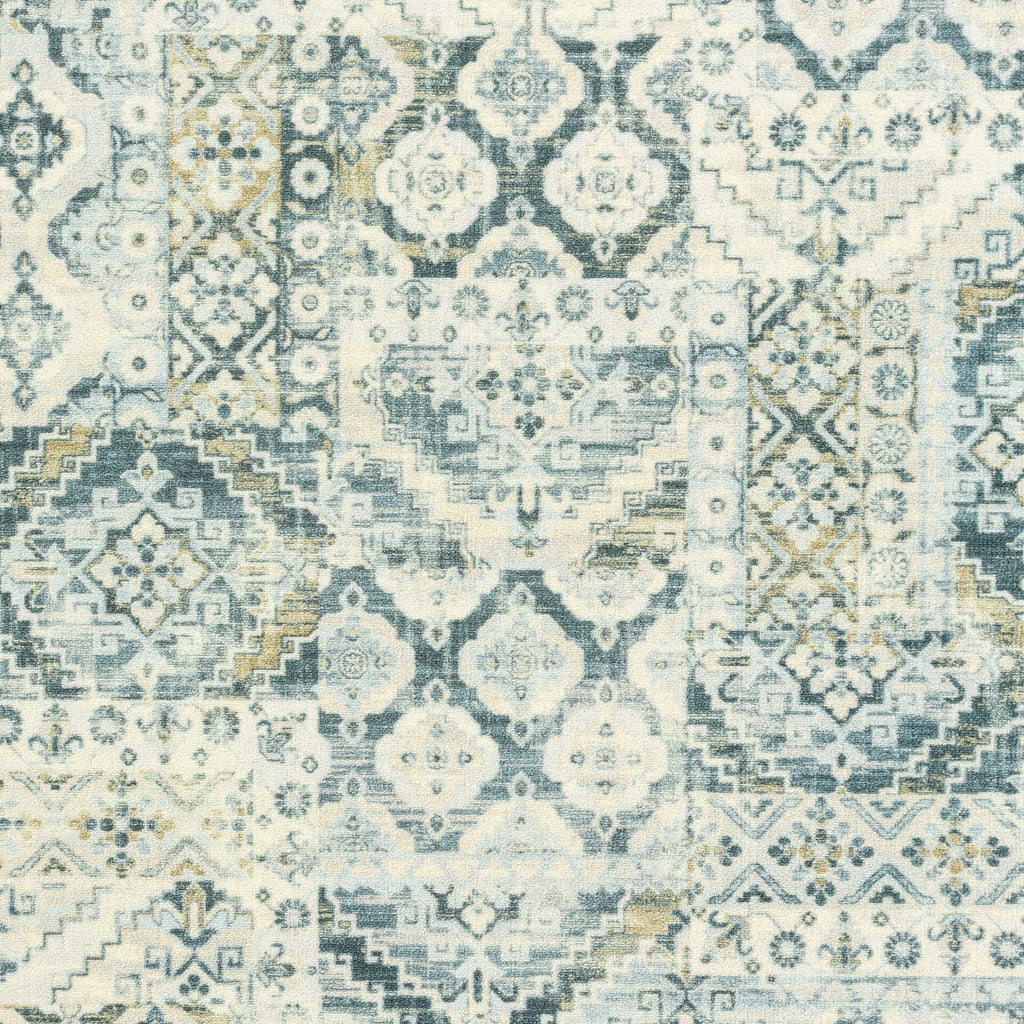 Velmora™ Patchwork Loop Print Blue Green Indoor Area Rug, 5' x 7'