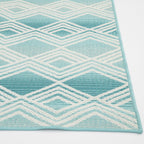 Velmora™ Aqua Geometric Outdoor Rug, 6 ft 6 in x 9 ft 6 in