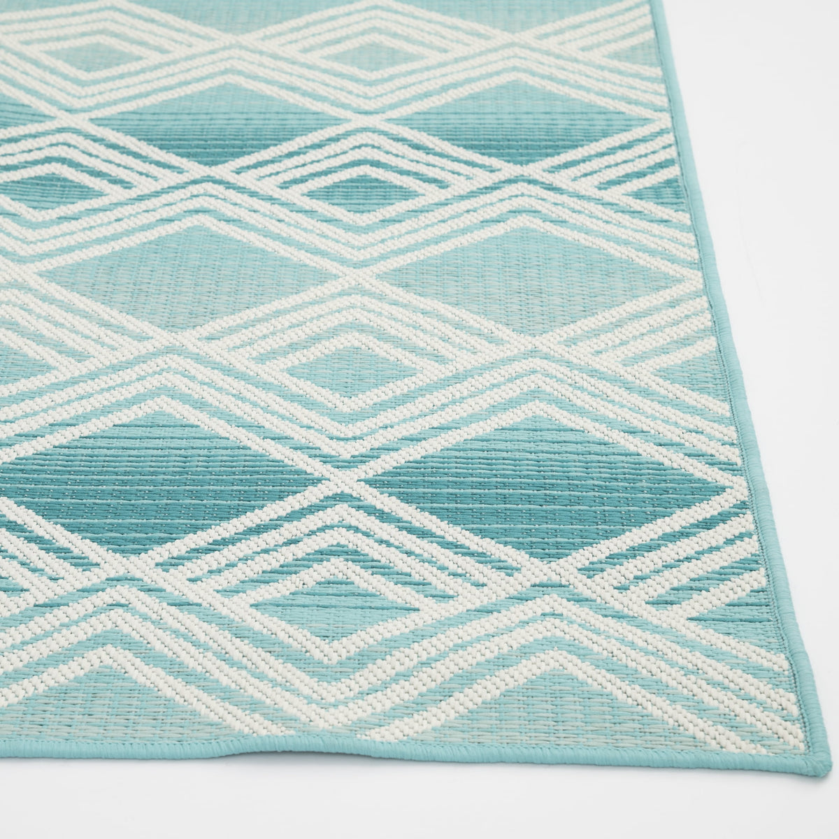 Velmora™ Aqua Geometric Outdoor Rug, 6 ft 6 in x 9 ft 6 in