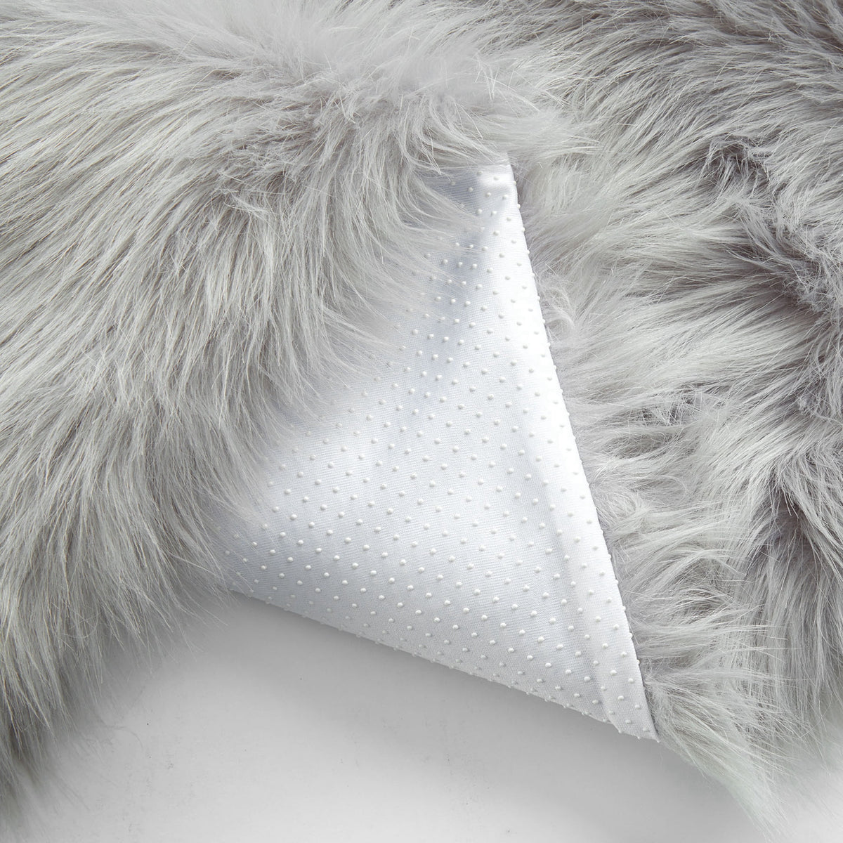 Velmora™ Grey Faux Fur Area Rug, Non-Skid, 30 in x 46 in