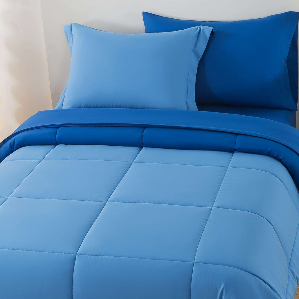 Velmora™ 5-Piece Reversible Bed in a Bag with Laundry Tote, Blue, Twin-XL