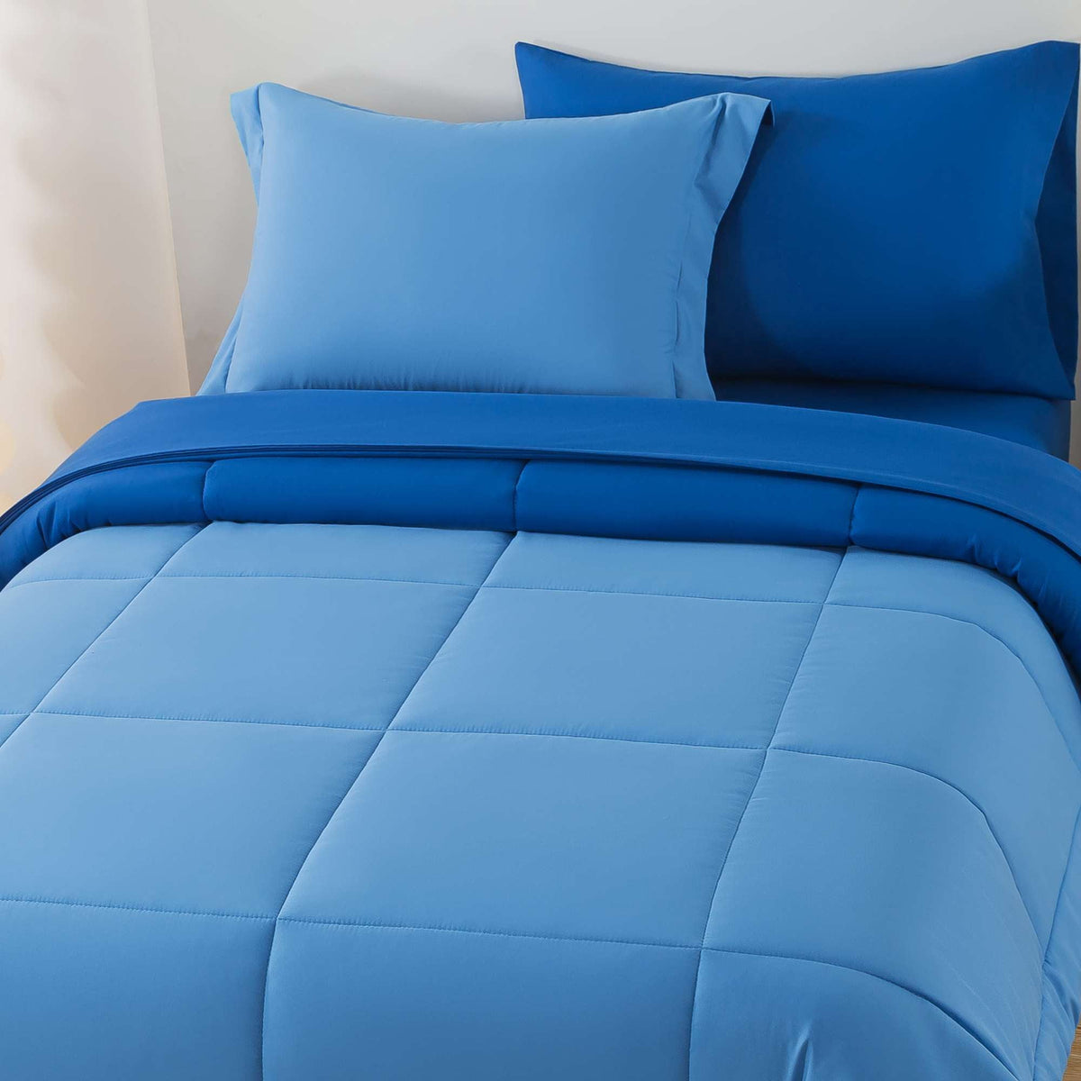 Velmora™ 5-Piece Reversible Bed in a Bag with Laundry Tote, Blue, Twin-XL
