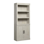 Velmora™ Glendale Bookcase With Doors, Rustic White Finish