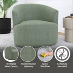 Velmora™ Boucle Swivel Accent Chair, Olive