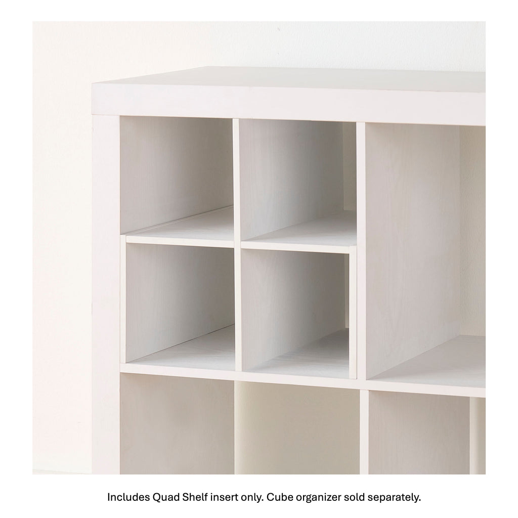 Velmora™ (4 pack) Quad Shelf Insert for Cube Organizers, White Texture