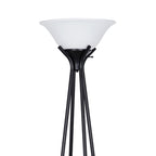 Velmora™ Metal Etagere Floor Lamp with Shelves, Charcoal Finish